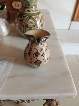 Jarra Cerámica Antigua Decorada
