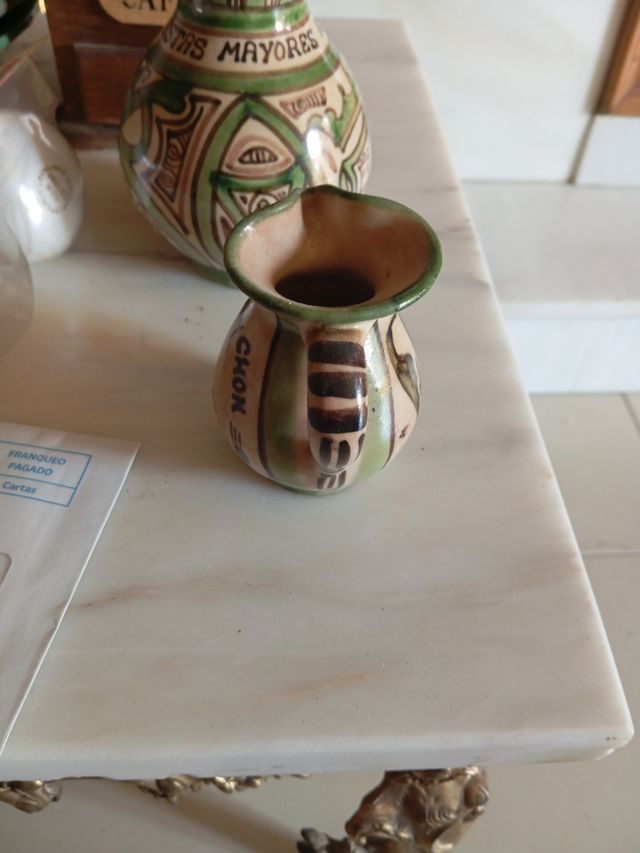 Jarra Cerámica Antigua Decorada