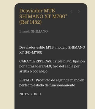 Desviador Shimano Deore XT