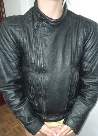 Cazadora Piel Vintage Negra