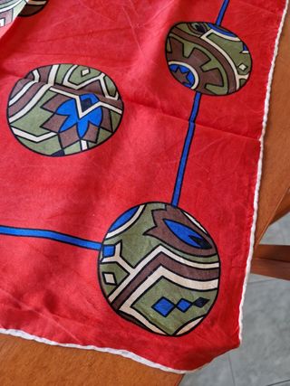 Foulard seta vintage rosso-verde