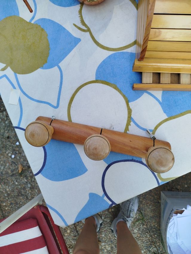 Perchero madera 3 ganchos