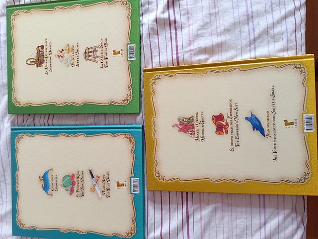 3 libros Cuentos bilingüe