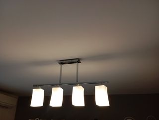Lampara salon 4 luces metal