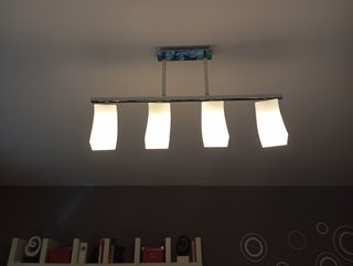Lampara salon 4 luces metal