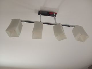 Lampara salon 4 luces metal