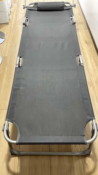 Tumbona playa gris plegable