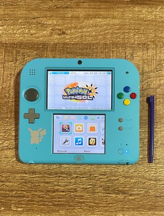 Nintendo 2DS azul edición Pokémon Sol y Luna