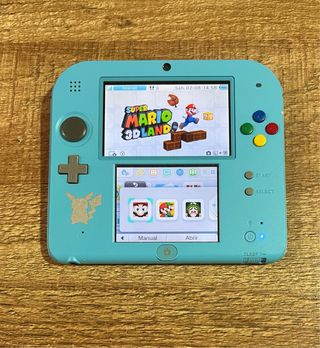 Nintendo 2DS azul edición Pokémon Sol y Luna