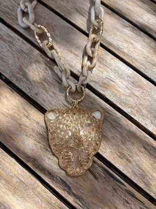 Collar Leopardo Dorado Beige