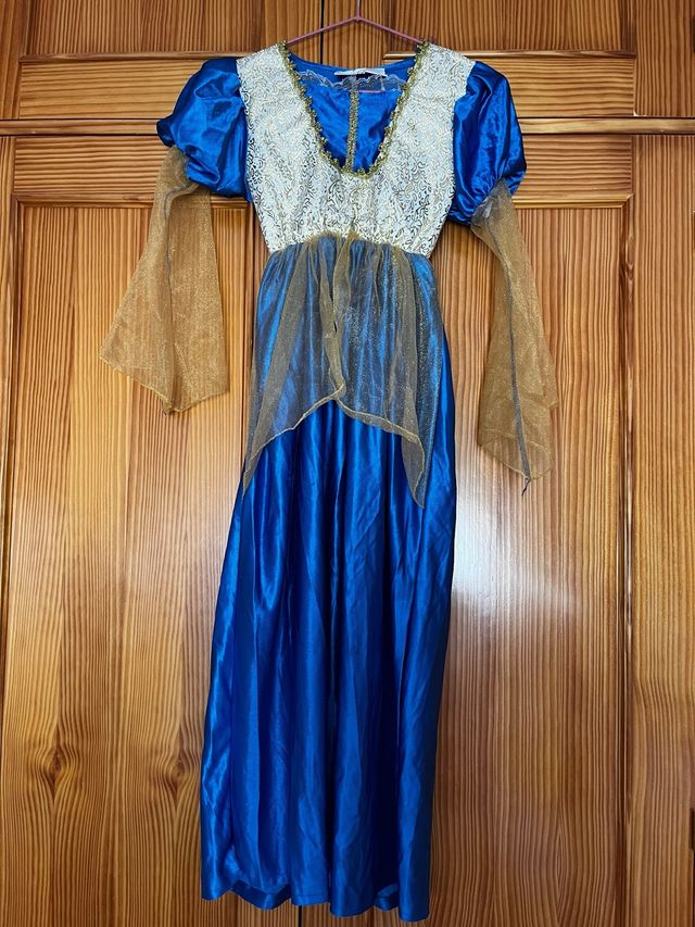 Disfraz medieval azul y dorado
