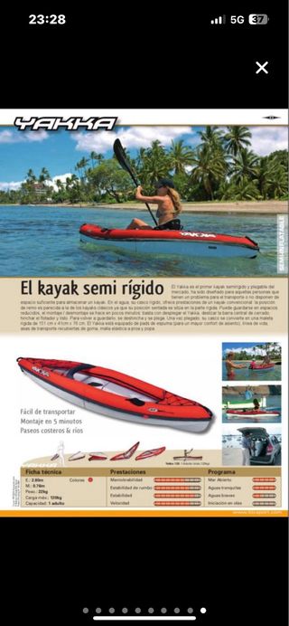 Kayak inflable individual plegable
Esta en Noja