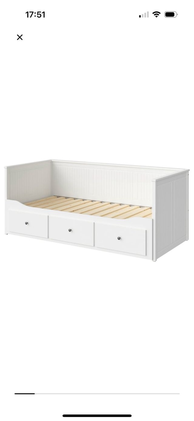 Diván cama blanco 3 cajones con colchón- (no ikea)