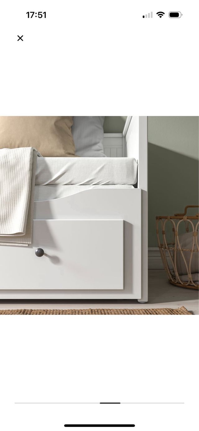 Diván cama blanco 3 cajones con colchón- (no ikea)