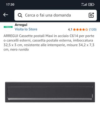 Cassetta postale ARREGUI Maxi C614 nera