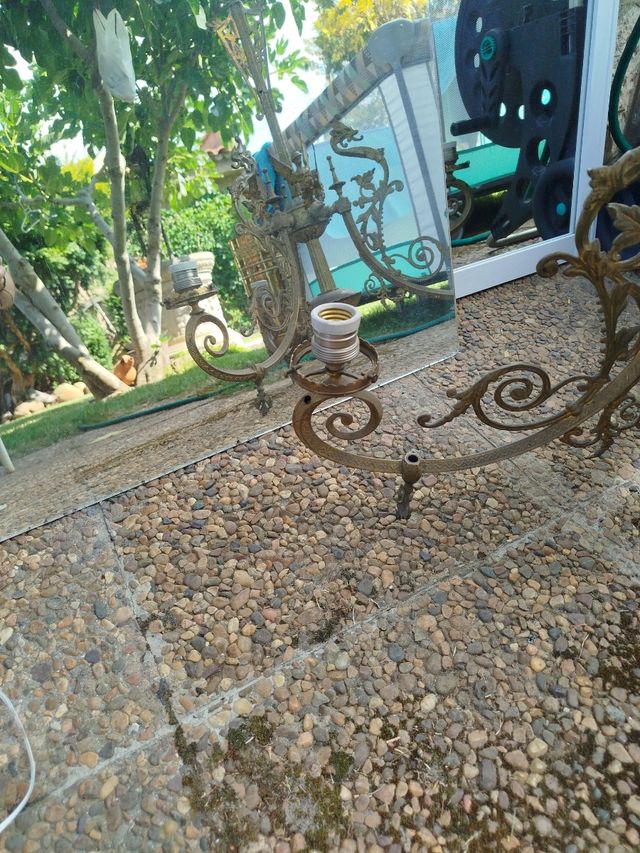 Lampara techo bronce antigua