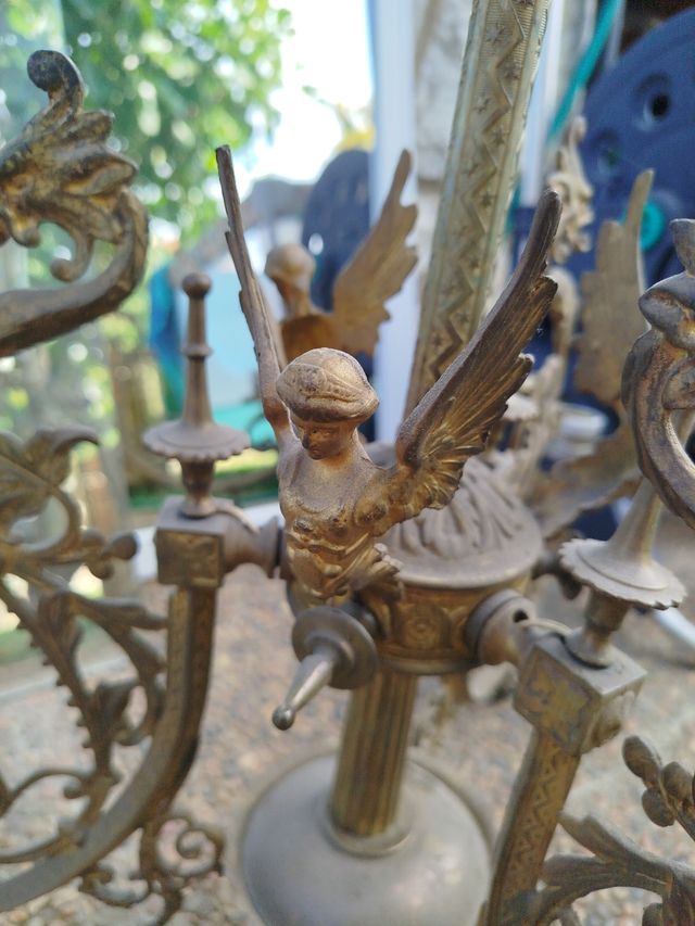 Lampara techo bronce antigua