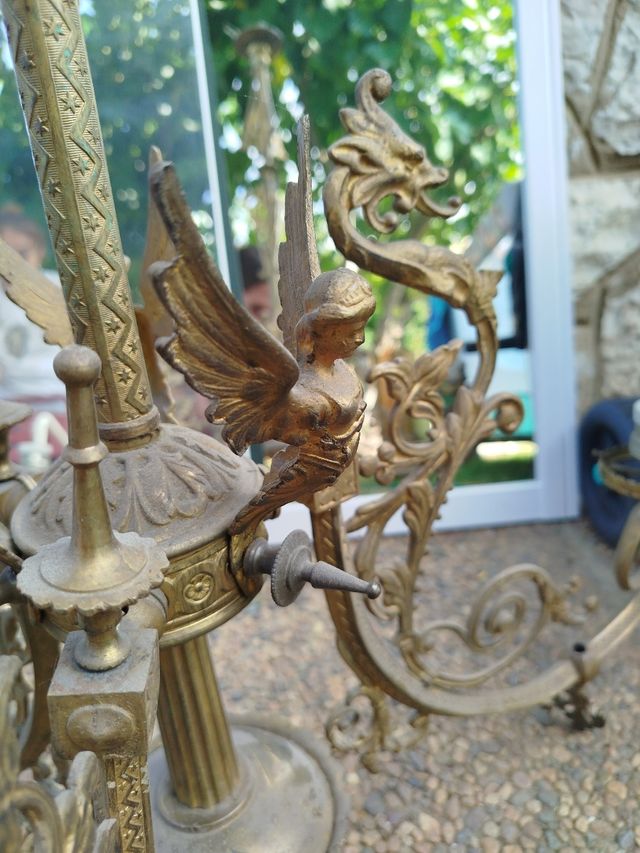 Lampara techo bronce antigua