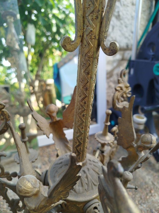 Lampara techo bronce antigua