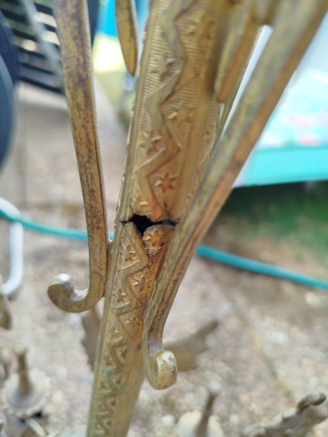 Lampara techo bronce antigua