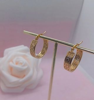 Pendientes aro Chapado oro 18k griegos