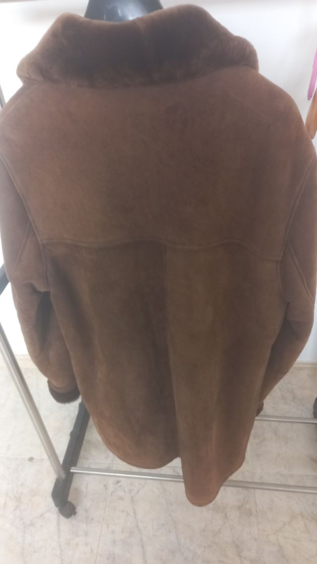 Abrigo piel vuelta marrón vintage
