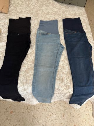 3 Vaqueros premamá talla 38 Marca H&M