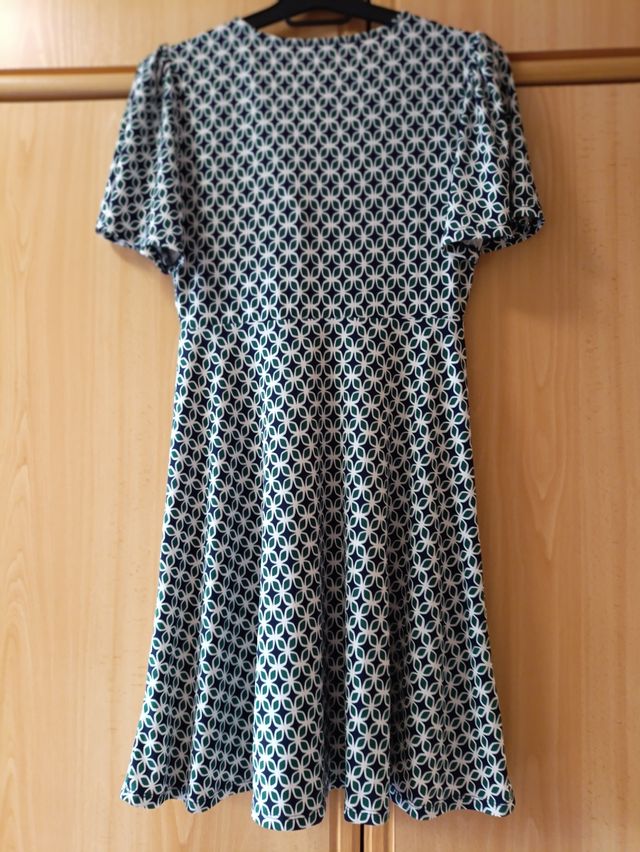 Vestido corto verano - Blanco, Verde y Azul.