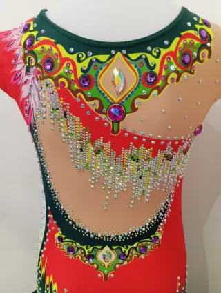 Maillot rítmica niña - Rojo y Verde