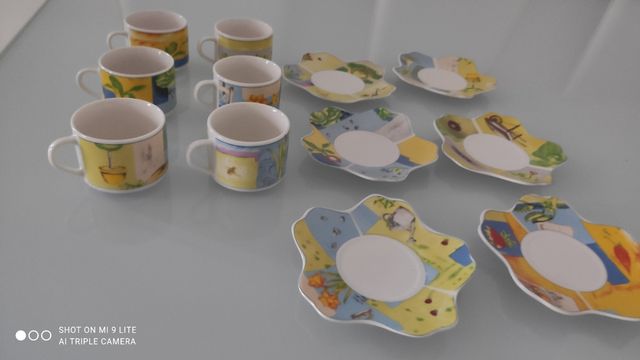 Set 6 tazzine caffè porcellana