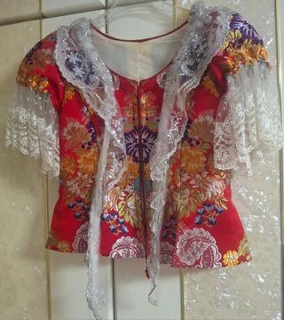 Traje Fallera Rojo y Plata