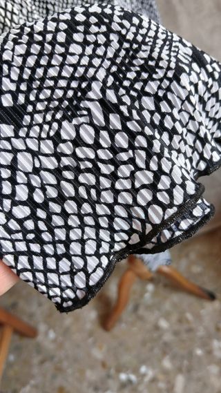 Blusa elegante blanco-negro L