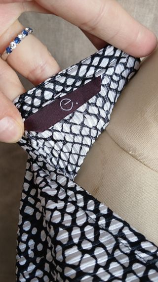 Blusa elegante blanco-negro L