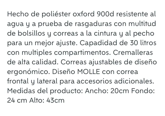 Mochila táctica negra - Equipaje mano