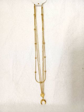 Collar Luna Acero Inoxidable Dorado 