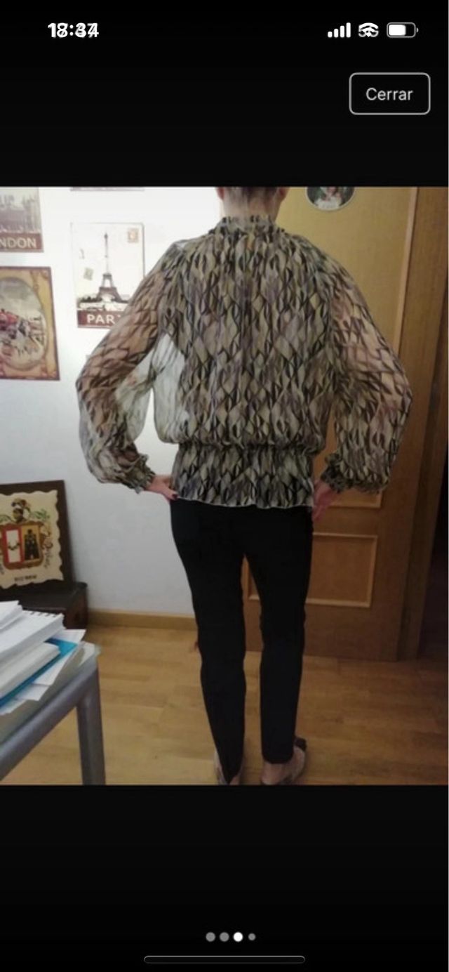 conjunto 2 piesas top blusa Carolina Herrera beige