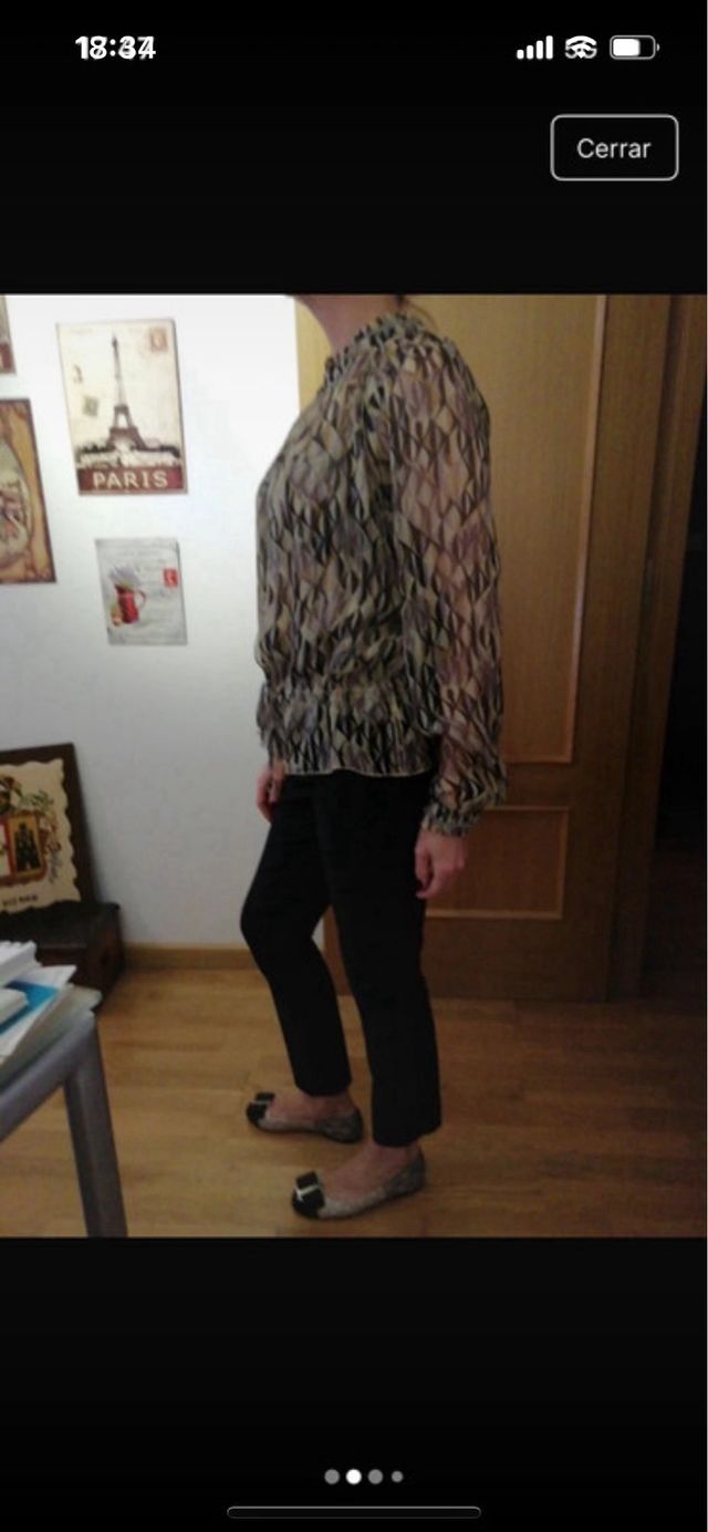 conjunto 2 piesas top blusa Carolina Herrera beige