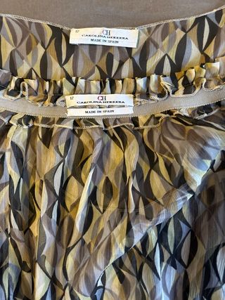 conjunto 2 piesas top blusa Carolina Herrera beige