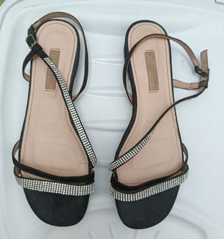 Sandali Neri Strass. Indossati poche volte.