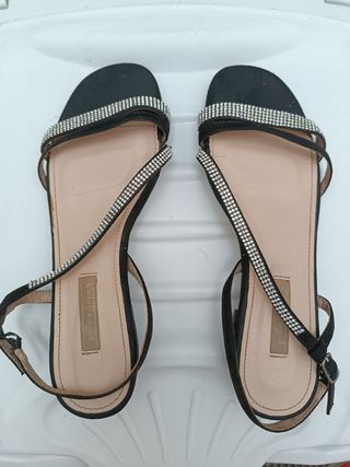 Sandali Neri Strass. Indossati poche volte.