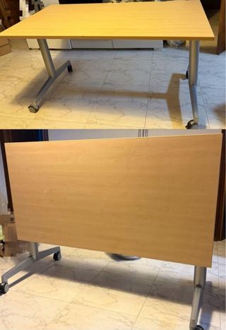Mesa plegable beige