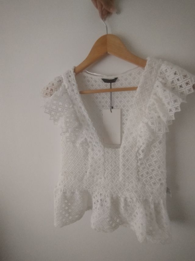 Top Zara blanco Talla S
