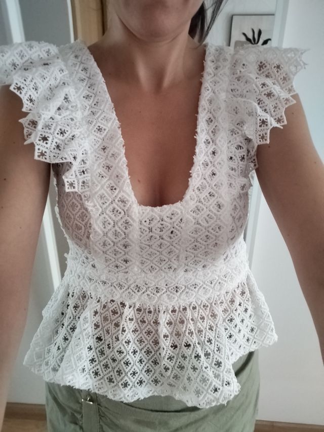 Top Zara blanco Talla S
