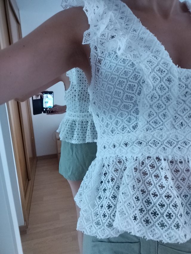 Top Zara blanco Talla S