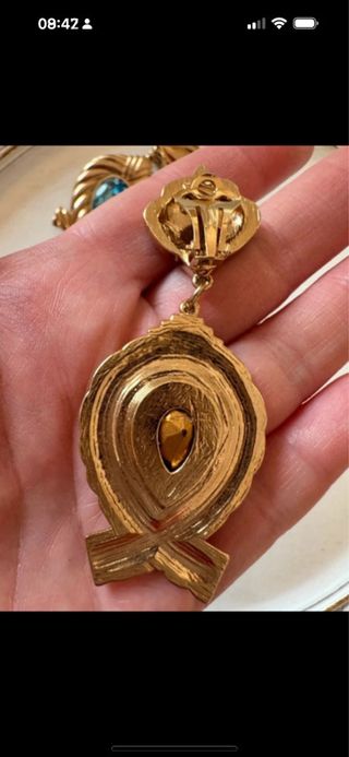 Orecchini vintage dorati anni '80