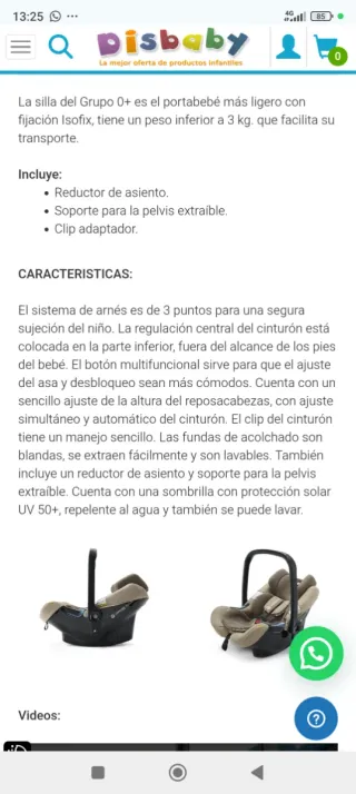 Cochecito Concord bebé beige