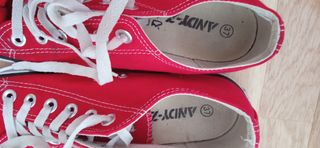 Zapatillas rojas lona nº 37, para mujer o niña