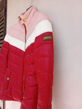 Piumino Barbour donna rosa-rosso