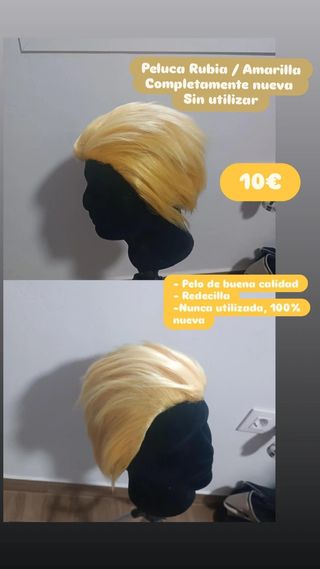 Peluca Amarilla Rubia corta - Cosplay