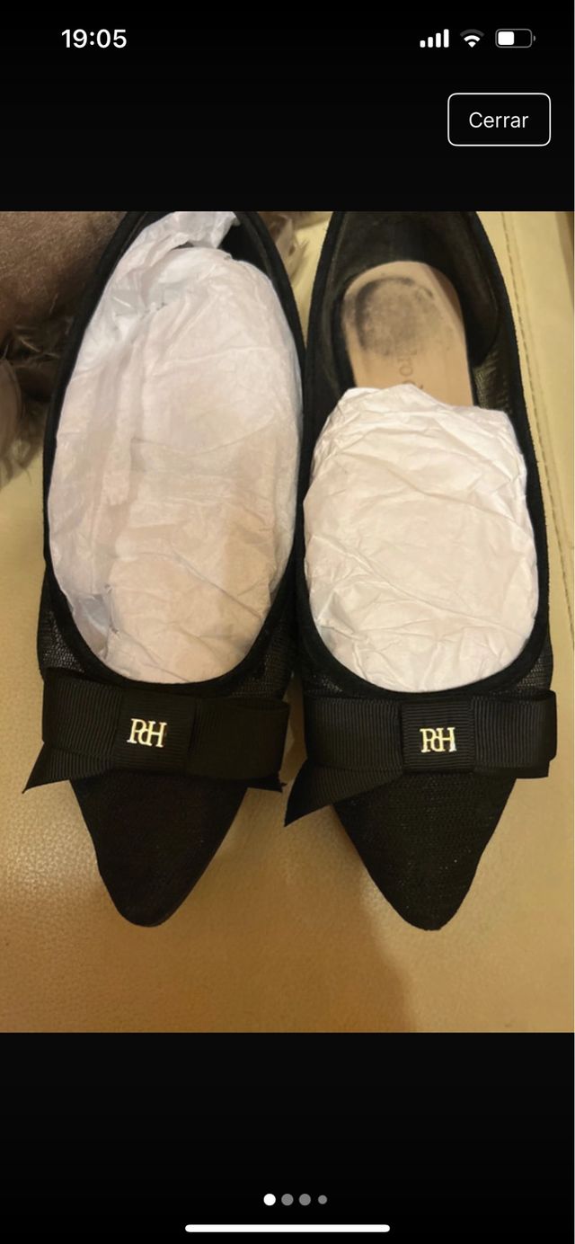 Zapatos Pedro del Hierro negros con lazo talla 37